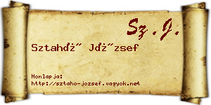 Sztahó József névjegykártya