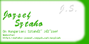 jozsef sztaho business card